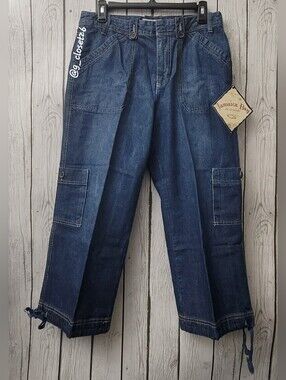 NWT***Jamaica Bay Drawstring Cargo Denim Capris-Size10